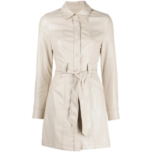 JONATHAN SIMKHAI STANDARD‎ Dress Women XL Karlee Vegan Leather Tie-waist Mini - Picture 1 of 8